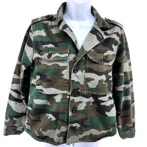 JCrew Camouflage Military Jacket Womens Small Green‎ Camo Button Up Shacket